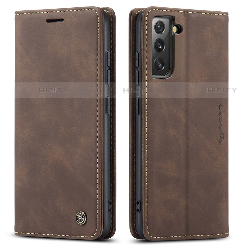 Funda de Cuero Cartera con Soporte Carcasa C03S para Samsung Galaxy S21 5G Marron