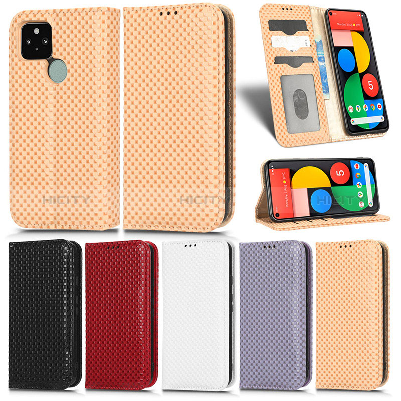 Funda de Cuero Cartera con Soporte Carcasa C03X para Google Pixel 5