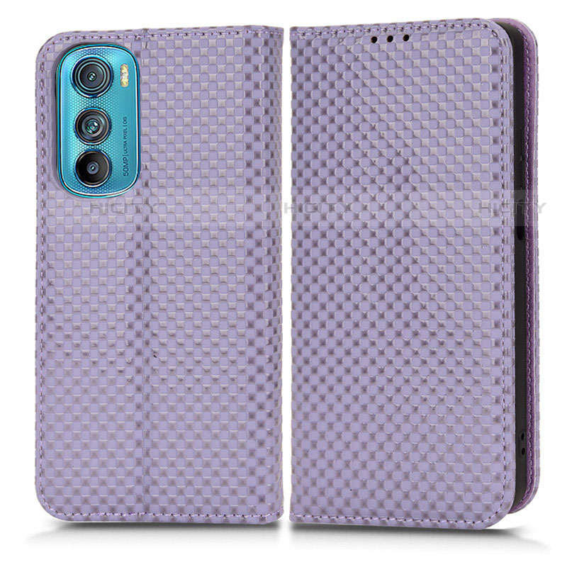 Funda de Cuero Cartera con Soporte Carcasa C03X para Motorola Moto Edge 30 5G Morado