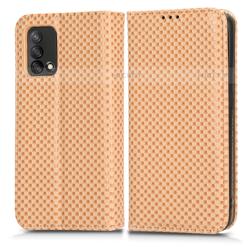 Funda de Cuero Cartera con Soporte Carcasa C03X para Oppo A74 4G Oro