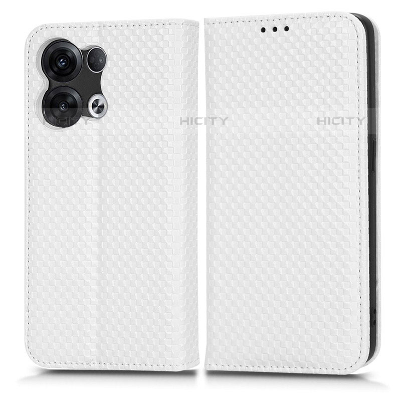 Funda de Cuero Cartera con Soporte Carcasa C03X para Oppo Reno8 5G Blanco