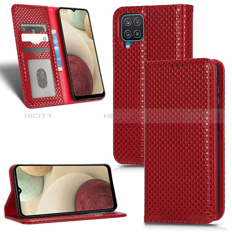 Funda de Cuero Cartera con Soporte Carcasa C03X para Samsung Galaxy M12