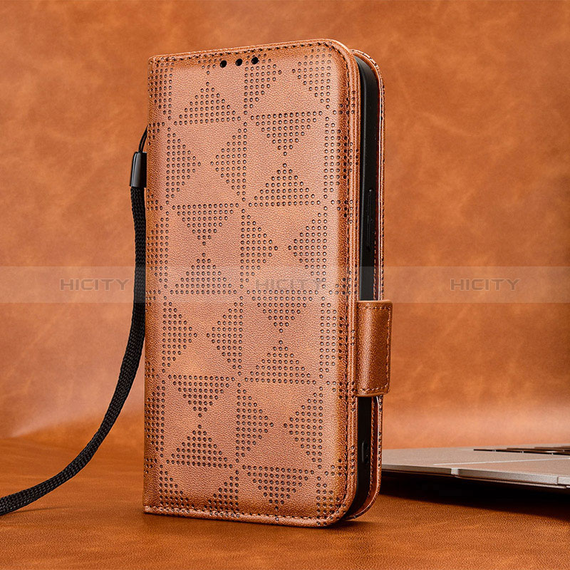 Funda de Cuero Cartera con Soporte Carcasa C05X para Google Pixel 5 Marron