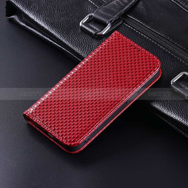 Funda de Cuero Cartera con Soporte Carcasa C06X para Google Pixel 4 XL Rojo