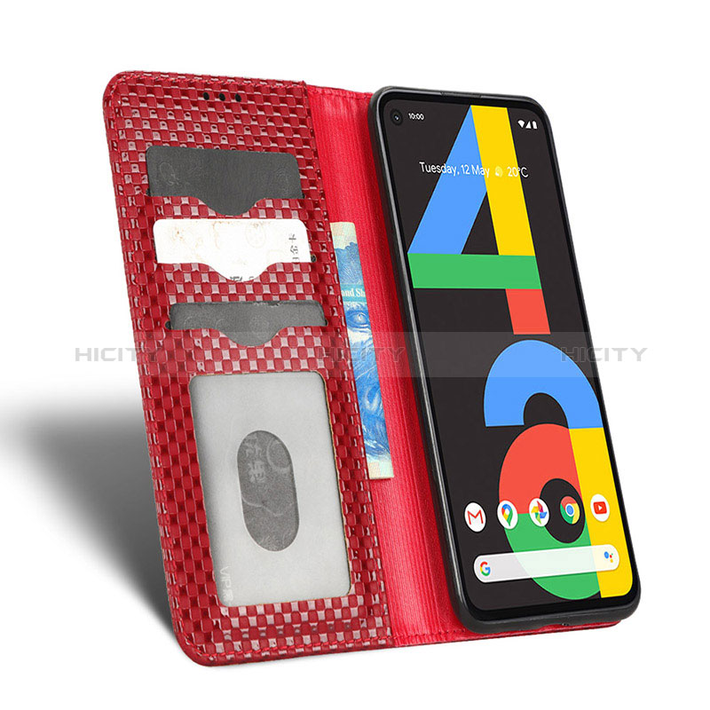 Funda de Cuero Cartera con Soporte Carcasa C06X para Google Pixel 4a