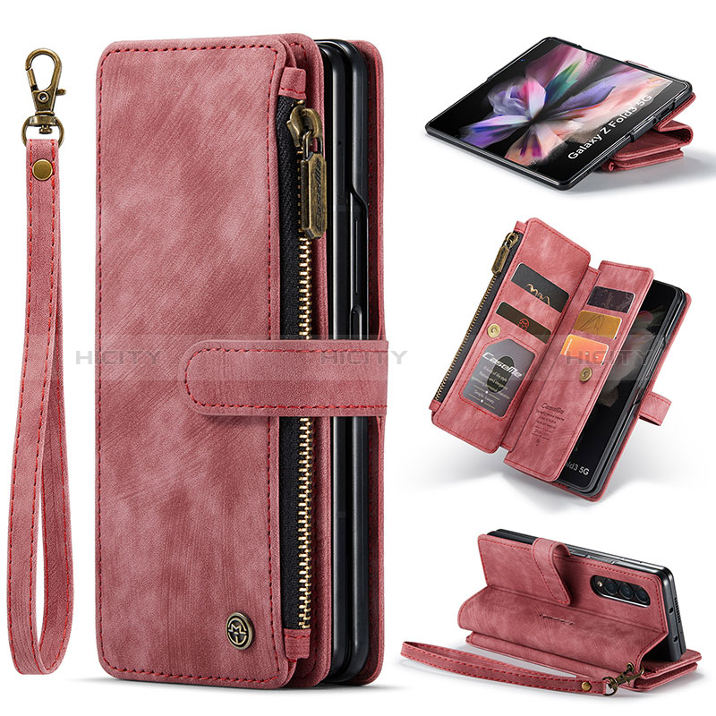 Funda de Cuero Cartera con Soporte Carcasa CS1 para Samsung Galaxy Z Fold3 5G