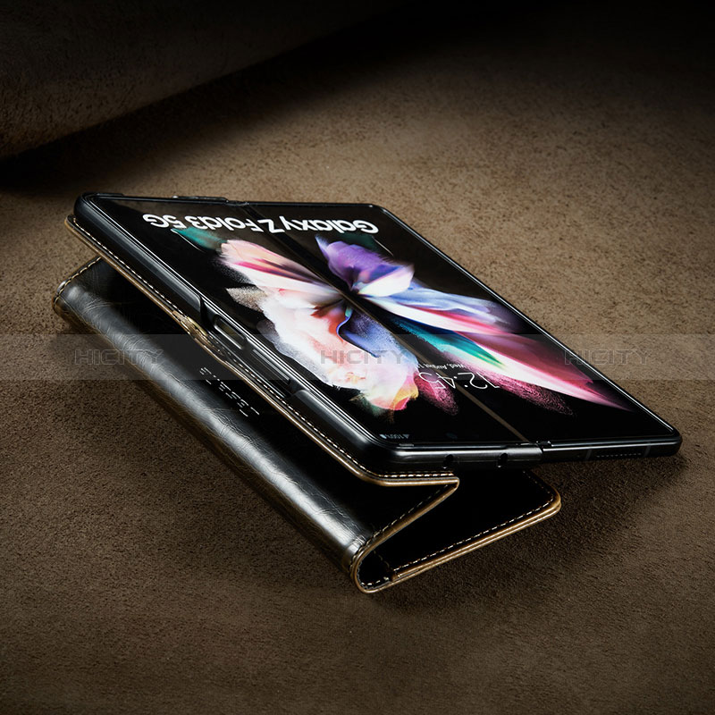 Funda de Cuero Cartera con Soporte Carcasa CS3 para Samsung Galaxy Z Fold3 5G