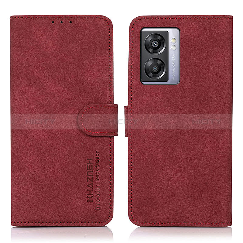 Funda de Cuero Cartera con Soporte Carcasa D01Y para Oppo A56S 5G Rojo