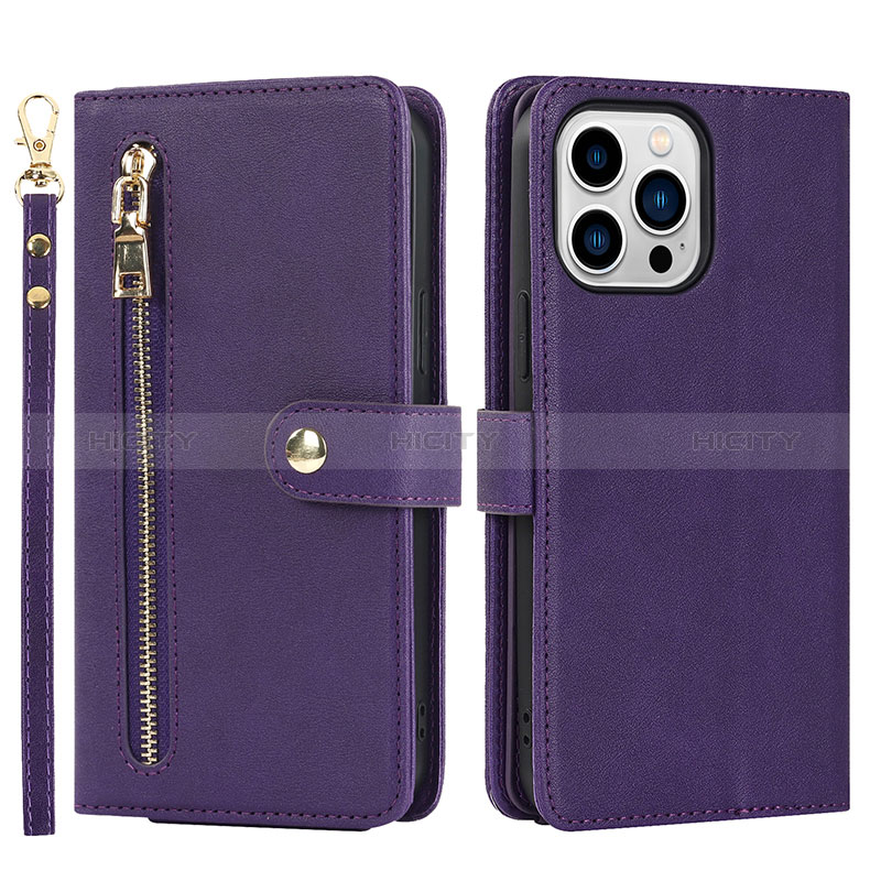 Funda de Cuero Cartera con Soporte Carcasa D06T para Apple iPhone 14 Pro Max