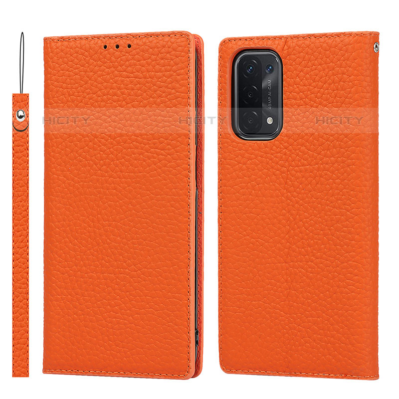 Funda de Cuero Cartera con Soporte Carcasa D06T para OnePlus Nord N200 5G Naranja