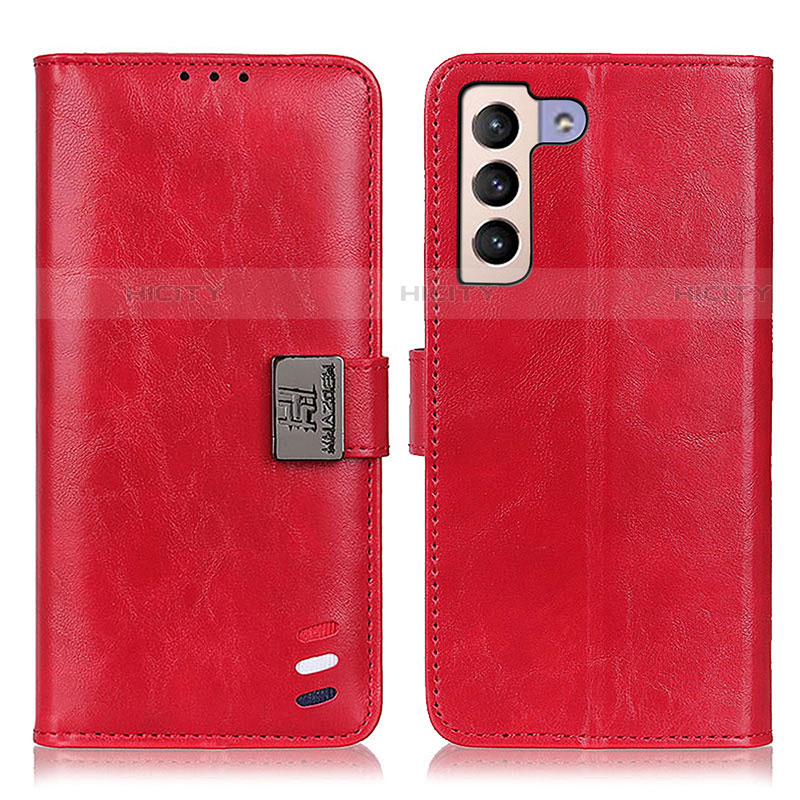 Funda de Cuero Cartera con Soporte Carcasa D06Y para Samsung Galaxy S21 5G Rojo