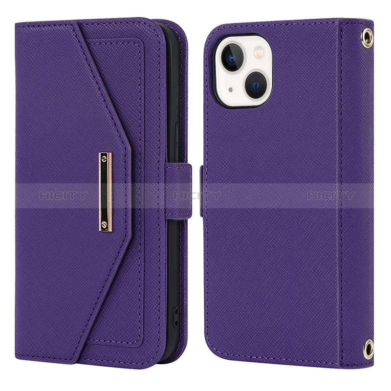 Funda de Cuero Cartera con Soporte Carcasa D07T para Apple iPhone 13