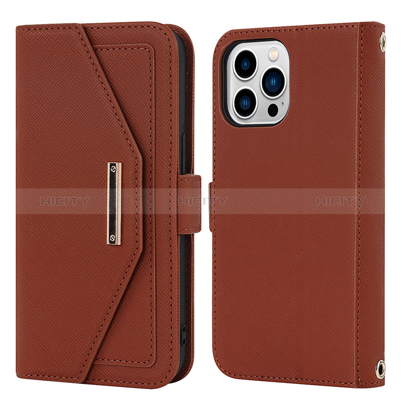 Funda de Cuero Cartera con Soporte Carcasa D07T para Apple iPhone 13 Pro