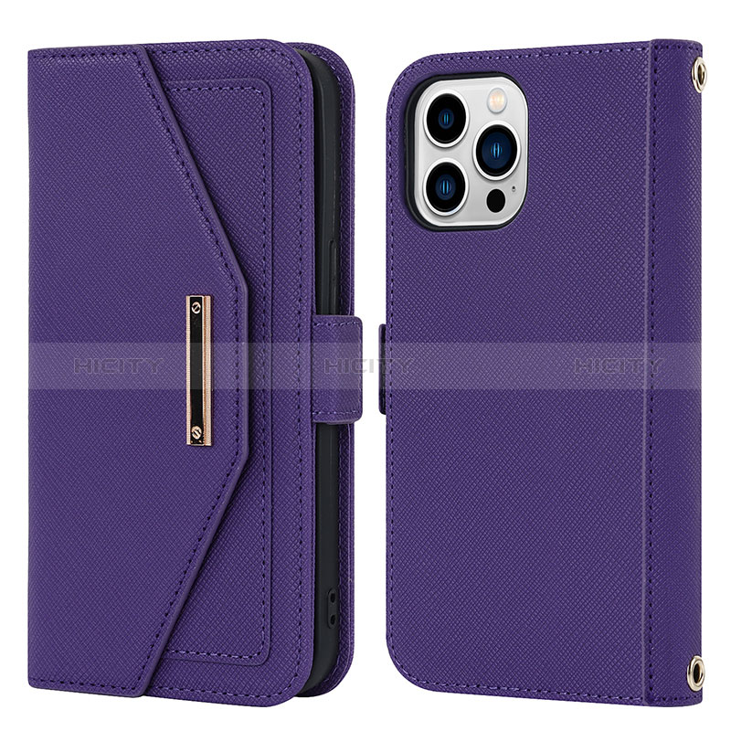 Funda de Cuero Cartera con Soporte Carcasa D07T para Apple iPhone 15 Pro