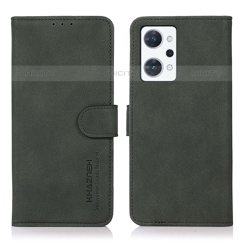 Funda de Cuero Cartera con Soporte Carcasa D08Y para Oppo Reno7 A Verde