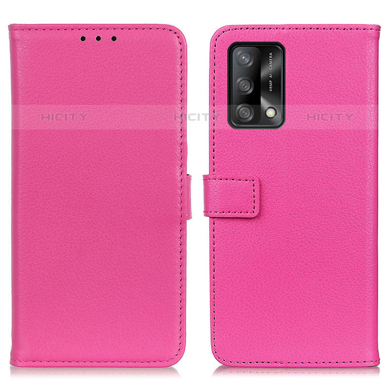 Funda de Cuero Cartera con Soporte Carcasa D09Y para Oppo A74 4G Rosa Roja