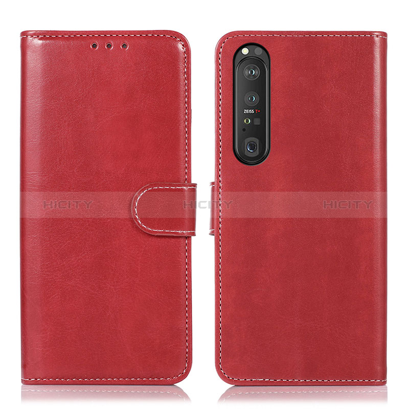 Funda de Cuero Cartera con Soporte Carcasa D10Y para Sony Xperia 1 III Rojo