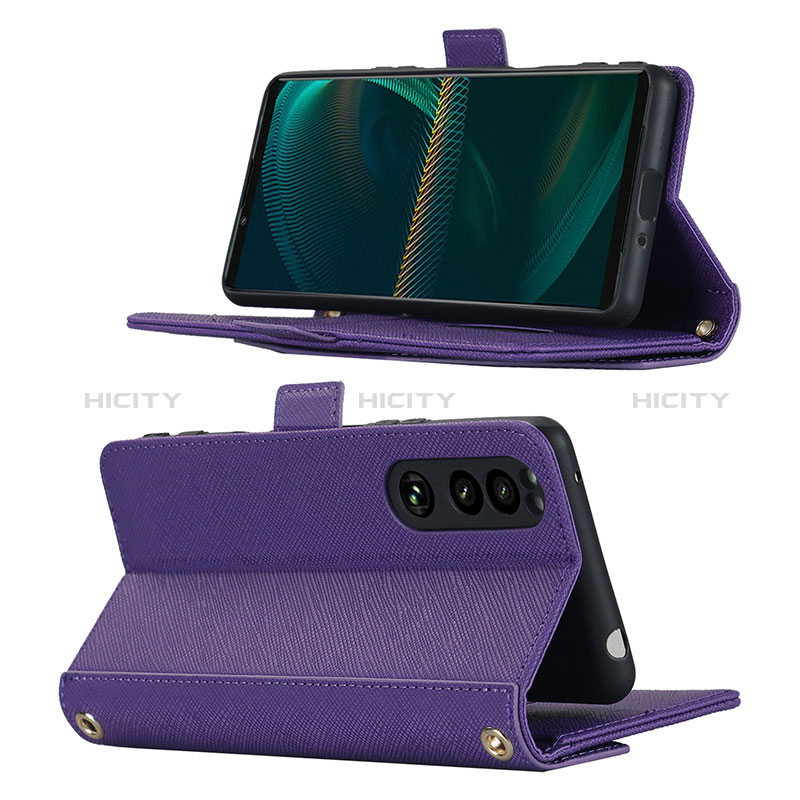 Funda de Cuero Cartera con Soporte Carcasa DT1 para Sony Xperia 5 III