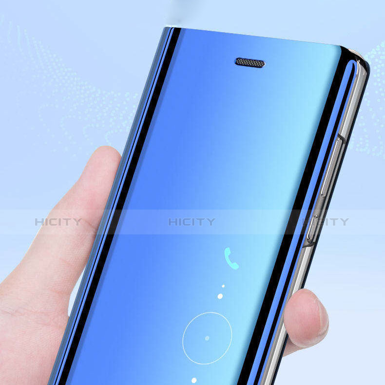 Funda de Cuero Cartera con Soporte Carcasa Espejo Carcasa L02 para Samsung Galaxy S10 Azul