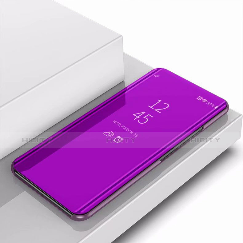 Funda de Cuero Cartera con Soporte Carcasa Espejo Carcasa para Samsung Galaxy A9s Morado