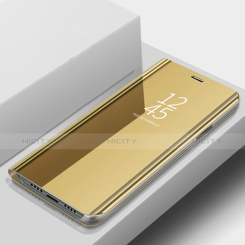 Funda de Cuero Cartera con Soporte Carcasa Espejo Carcasa para Samsung Galaxy A9s Oro