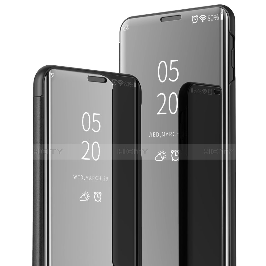 Funda de Cuero Cartera con Soporte Carcasa Espejo Carcasa para Samsung Galaxy S10e Negro