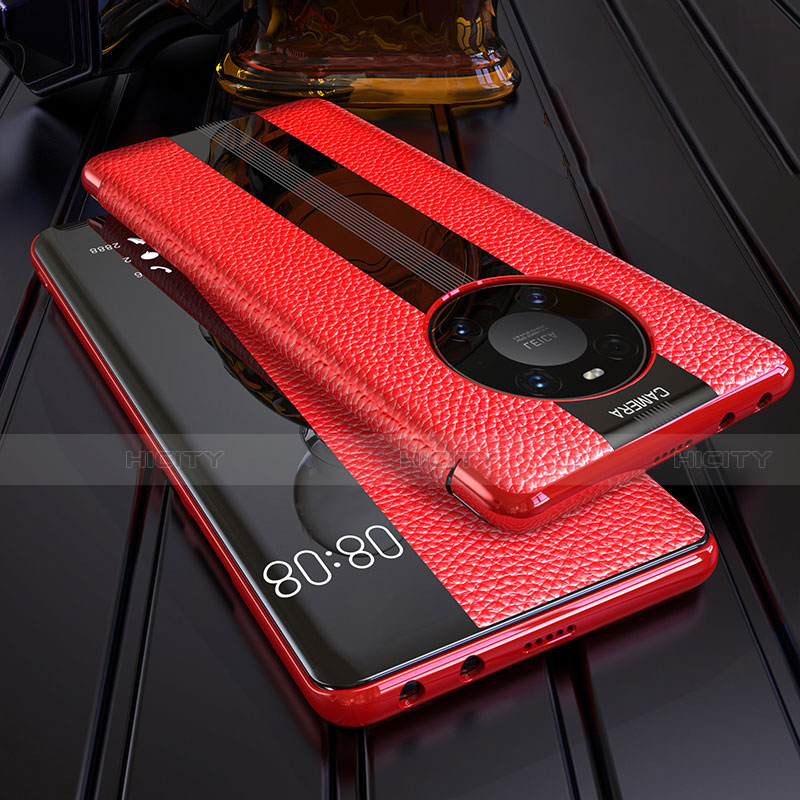 Funda de Cuero Cartera con Soporte Carcasa F05 para Huawei Mate 40E Pro 5G Rojo
