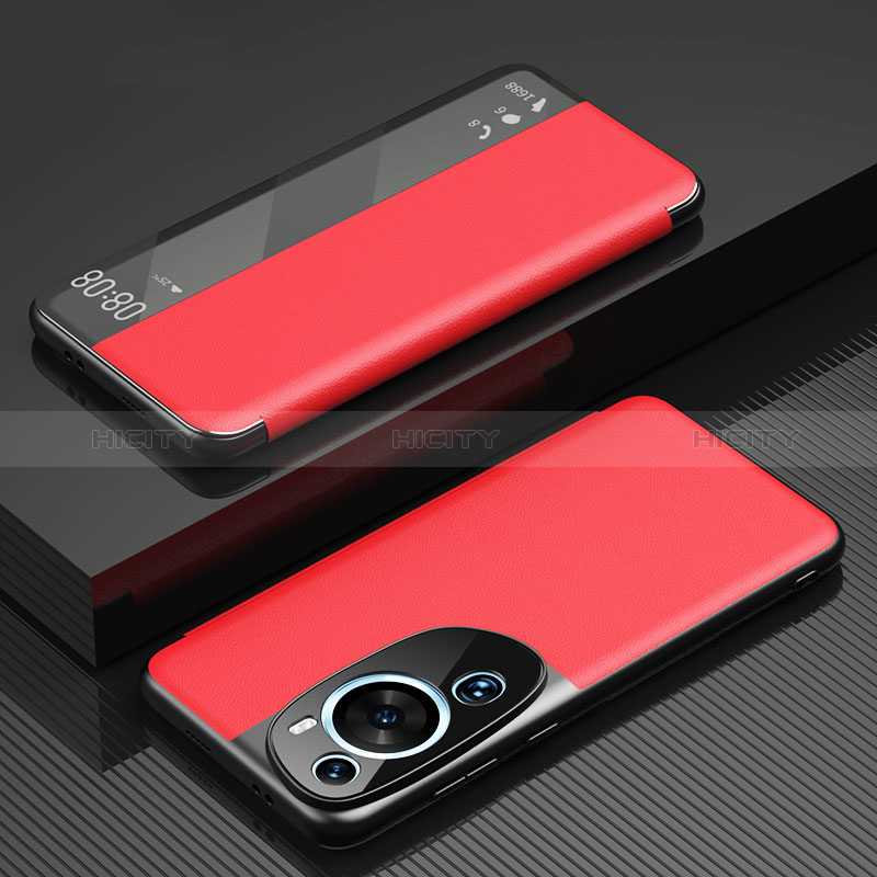 Funda de Cuero Cartera con Soporte Carcasa GS1 para Huawei P60 Art Rojo