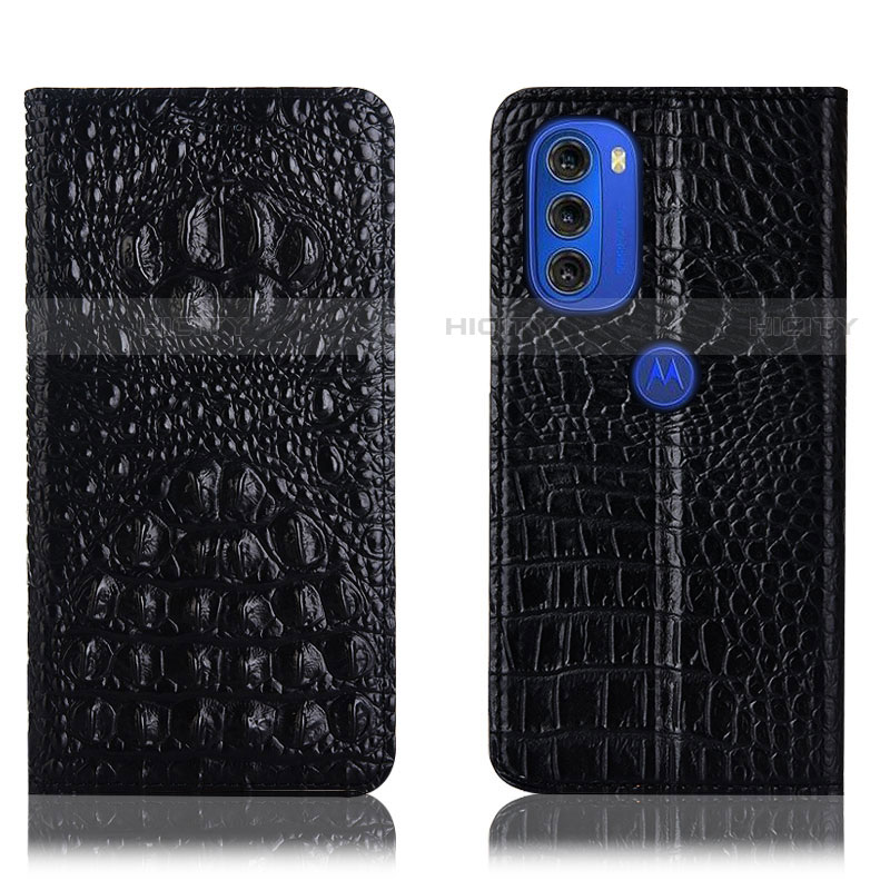 Funda de Cuero Cartera con Soporte Carcasa H01P para Motorola Moto G51 5G