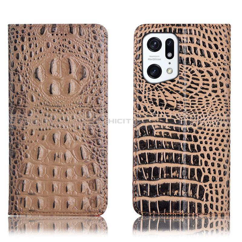 Funda de Cuero Cartera con Soporte Carcasa H01P para Oppo Find X5 5G