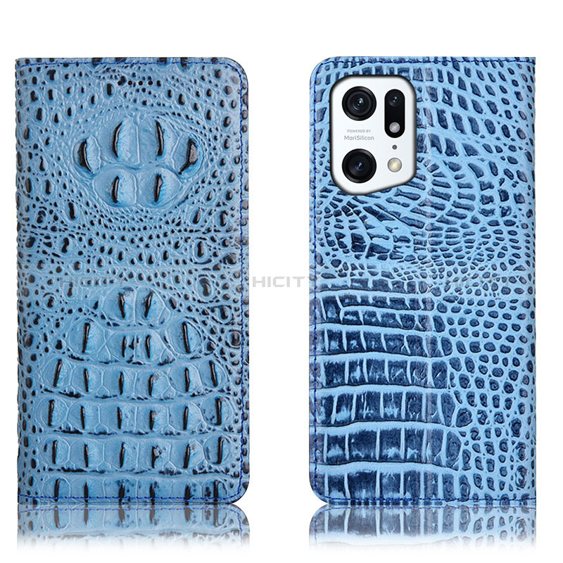 Funda de Cuero Cartera con Soporte Carcasa H01P para Oppo Find X5 5G