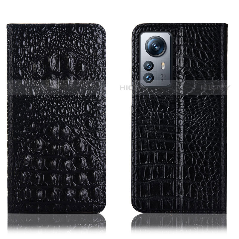 Funda de Cuero Cartera con Soporte Carcasa H01P para Xiaomi Mi 12X 5G Negro