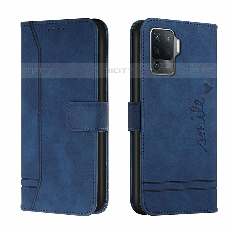 Funda de Cuero Cartera con Soporte Carcasa H01X para Oppo A94 4G Azul