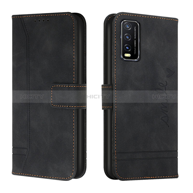 Funda de Cuero Cartera con Soporte Carcasa H01X para Vivo Y11s Negro