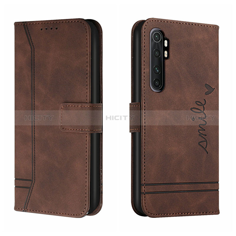 Funda de Cuero Cartera con Soporte Carcasa H01X para Xiaomi Mi Note 10 Lite Marron