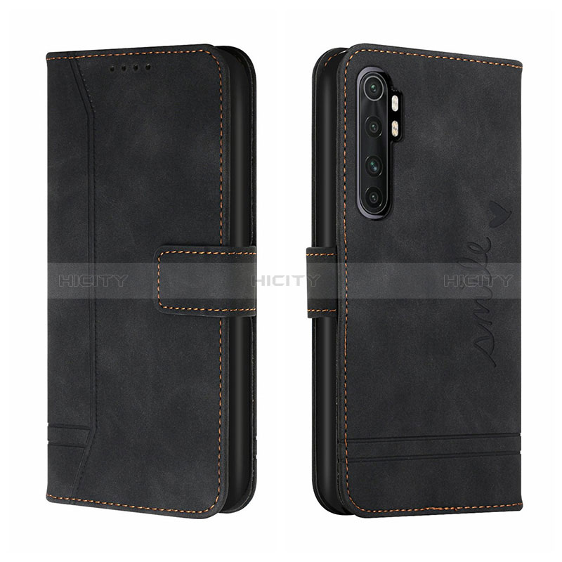 Funda de Cuero Cartera con Soporte Carcasa H01X para Xiaomi Mi Note 10 Lite Negro