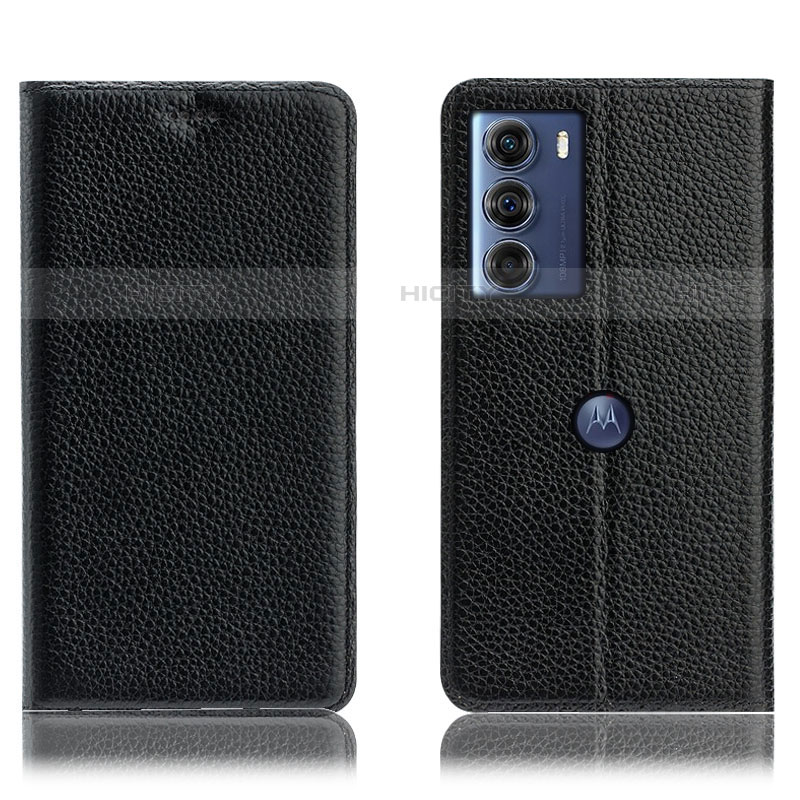 Funda de Cuero Cartera con Soporte Carcasa H02P para Motorola Moto Edge S30 5G Negro