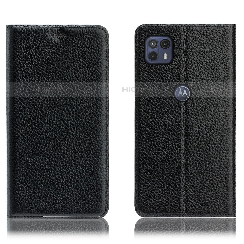 Funda de Cuero Cartera con Soporte Carcasa H02P para Motorola Moto G50 5G Negro