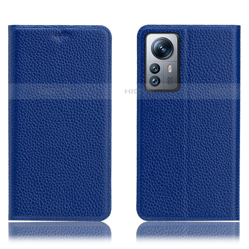 Funda de Cuero Cartera con Soporte Carcasa H02P para Xiaomi Mi 12 Pro 5G Azul