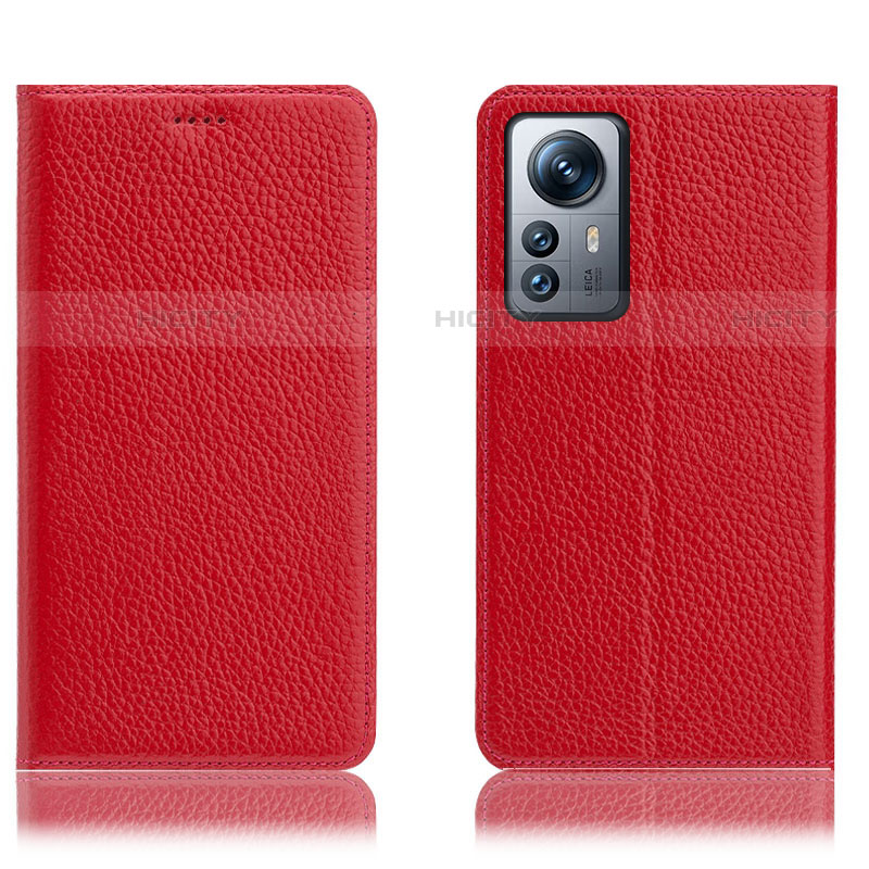 Funda de Cuero Cartera con Soporte Carcasa H02P para Xiaomi Mi 12S 5G Rojo