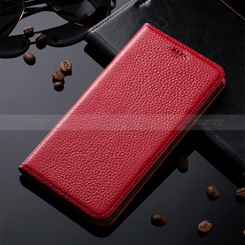 Funda de Cuero Cartera con Soporte Carcasa H02P para Xiaomi Redmi 9AT Rojo