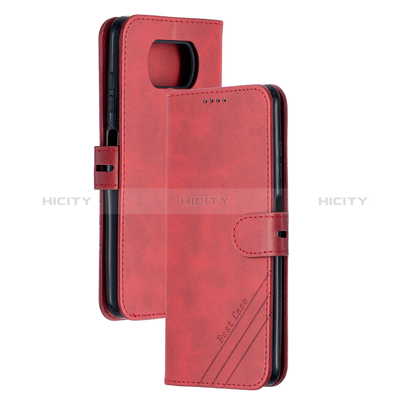 Funda de Cuero Cartera con Soporte Carcasa H02X para Xiaomi Poco X3 NFC Rojo