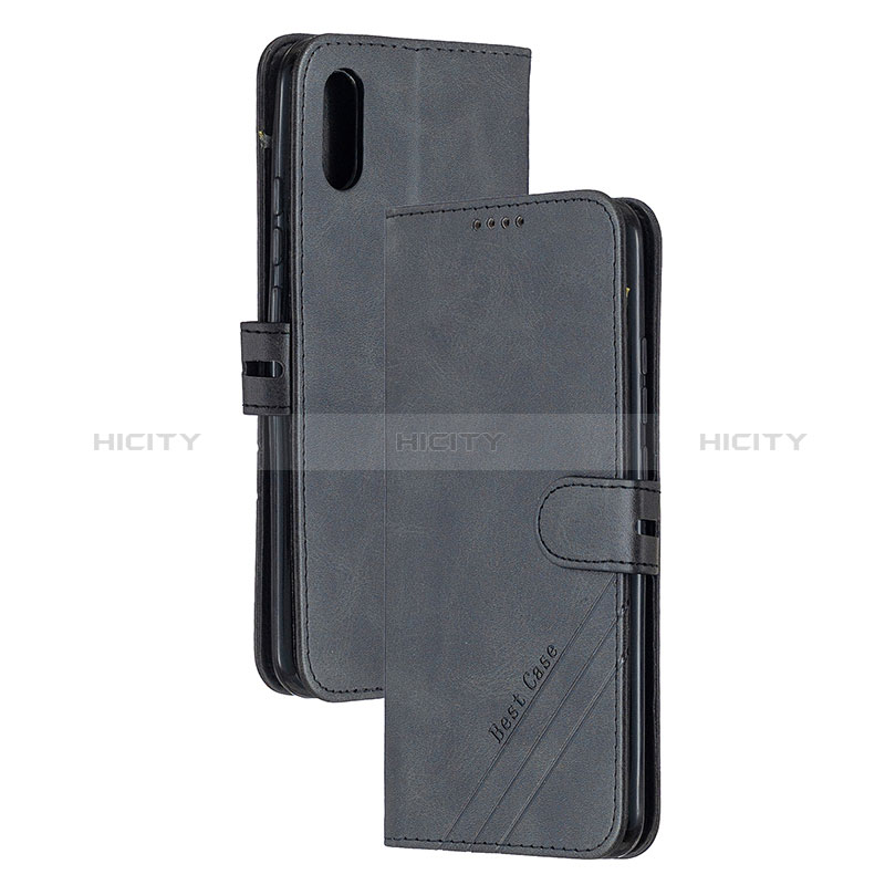 Funda de Cuero Cartera con Soporte Carcasa H02X para Xiaomi Redmi 9A Negro