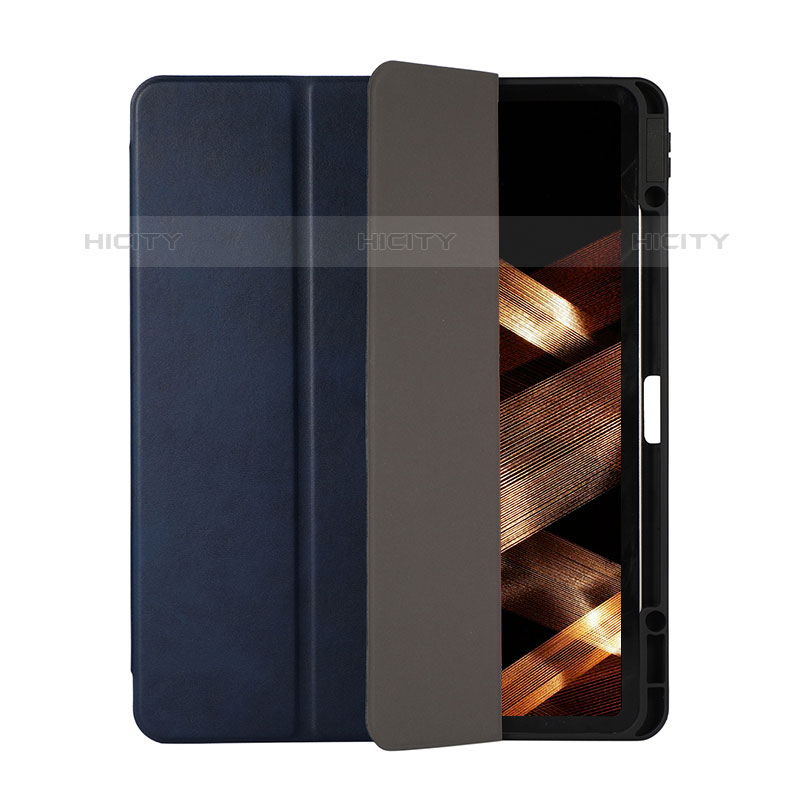 Funda de Cuero Cartera con Soporte Carcasa H03 para Apple iPad Pro 12.9 (2020) Azul