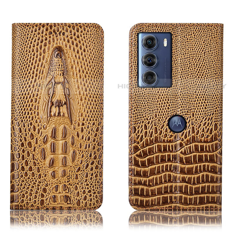 Funda de Cuero Cartera con Soporte Carcasa H03P para Motorola Moto G200 5G