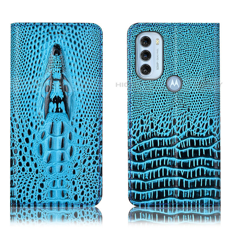 Funda de Cuero Cartera con Soporte Carcasa H03P para Motorola Moto G71 5G