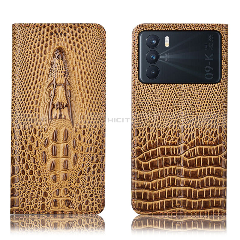 Funda de Cuero Cartera con Soporte Carcasa H03P para Oppo K9 Pro 5G Marron