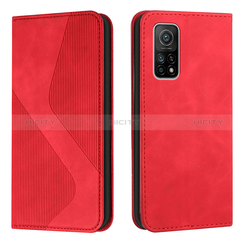Funda de Cuero Cartera con Soporte Carcasa H03X para Xiaomi Mi 10T Pro 5G Rojo