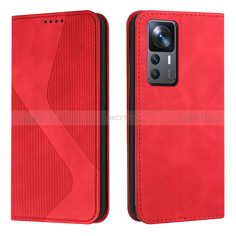 Funda de Cuero Cartera con Soporte Carcasa H03X para Xiaomi Mi 12T Pro 5G Rojo