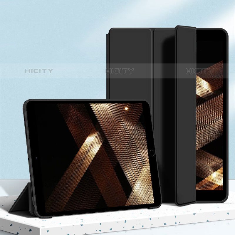 Funda de Cuero Cartera con Soporte Carcasa H04 para Apple iPad Mini 4 Negro